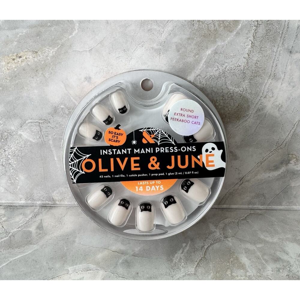Olive & June Instant Mani Short Squoval Press-on Nails Halloween Candy NEW